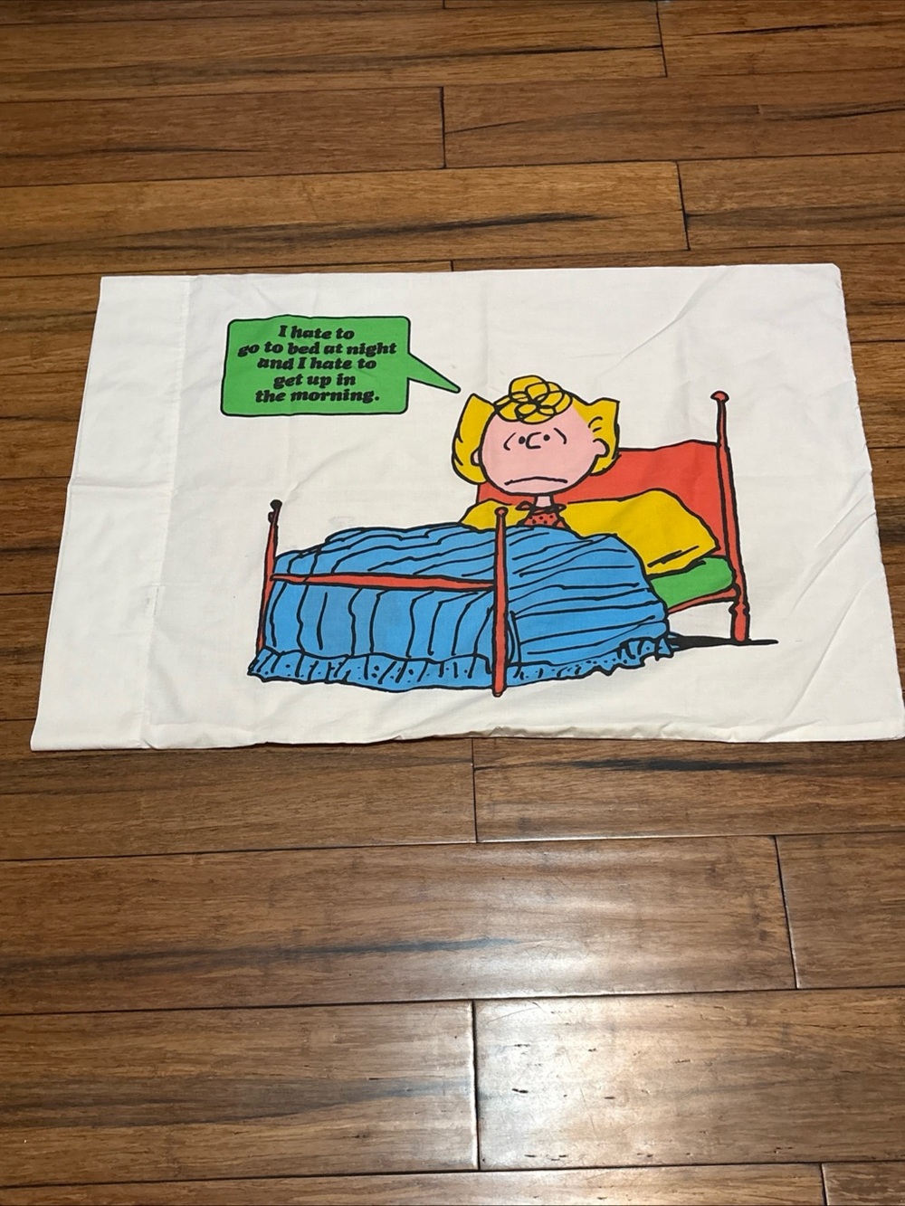 70s Vintage Charlie Brown Peanuts Snoopy 1971 Pillow Case Schulz Sally Woodstock